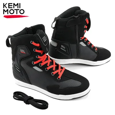 Bottes de moto courtes pour homme, noir et marron
