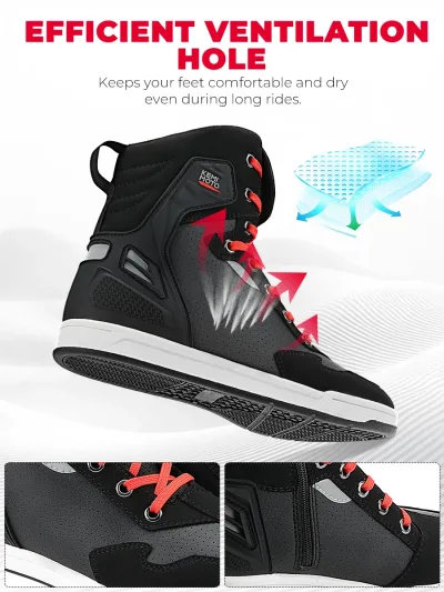 Bottes de moto courtes pour homme, noir et marron – image 3