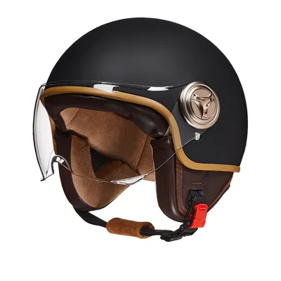 Casque demi-face rétro avec protège-oreilles – image 3