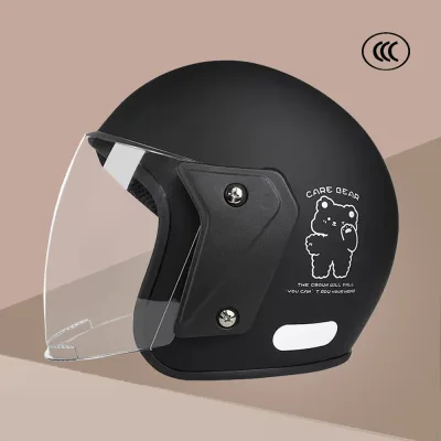 Casque moto 3/4 graffiti d'ours, coque ABS – image 2