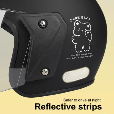 Casque moto 3/4 graffiti d'ours, coque ABS – image 3