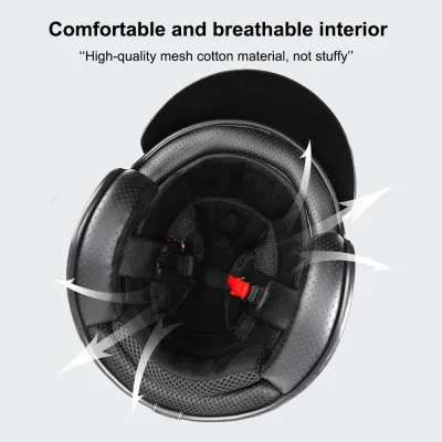 Casque moto rétro 3/4 ouvert à visière amovible – image 2