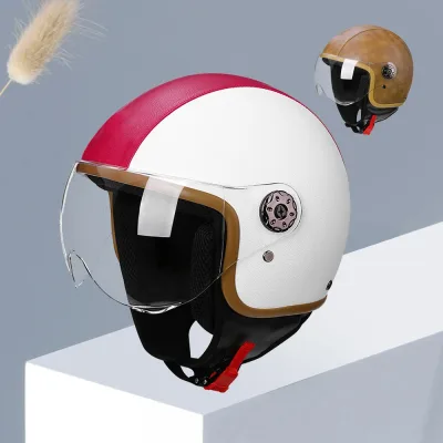 Casque ouvert 3/4 rétro avec visière – image 2