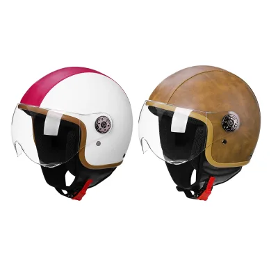 Casque ouvert 3/4 rétro avec visière – image 3