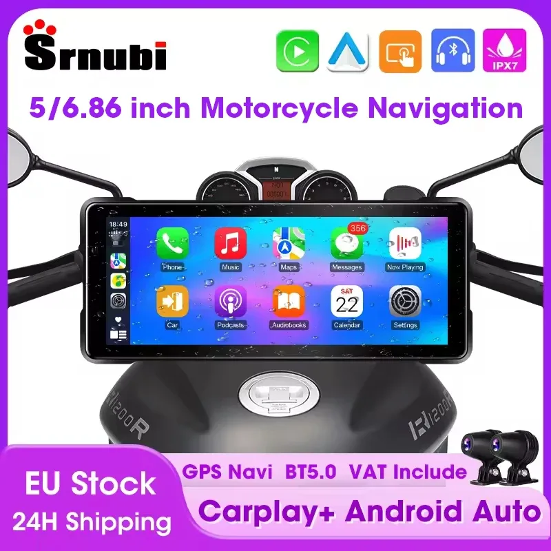 Écran GPS moto étanche 17,5 cm