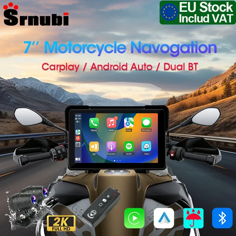 Écran moto 7 cm sans fil CarPlay Android Auto