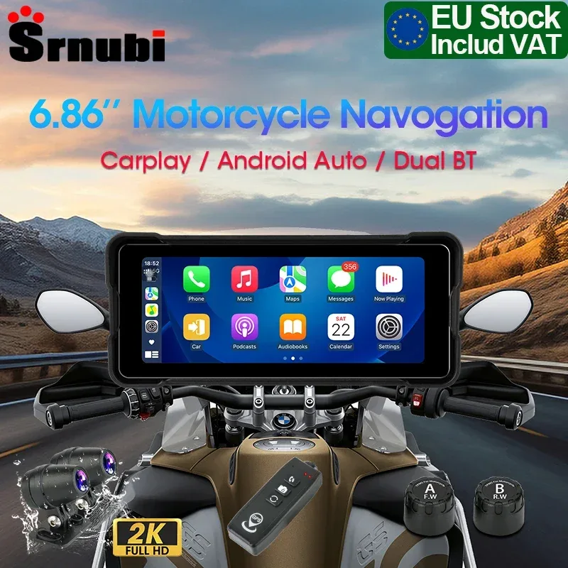 Écran tactile moto sans fil 6,86 pouces