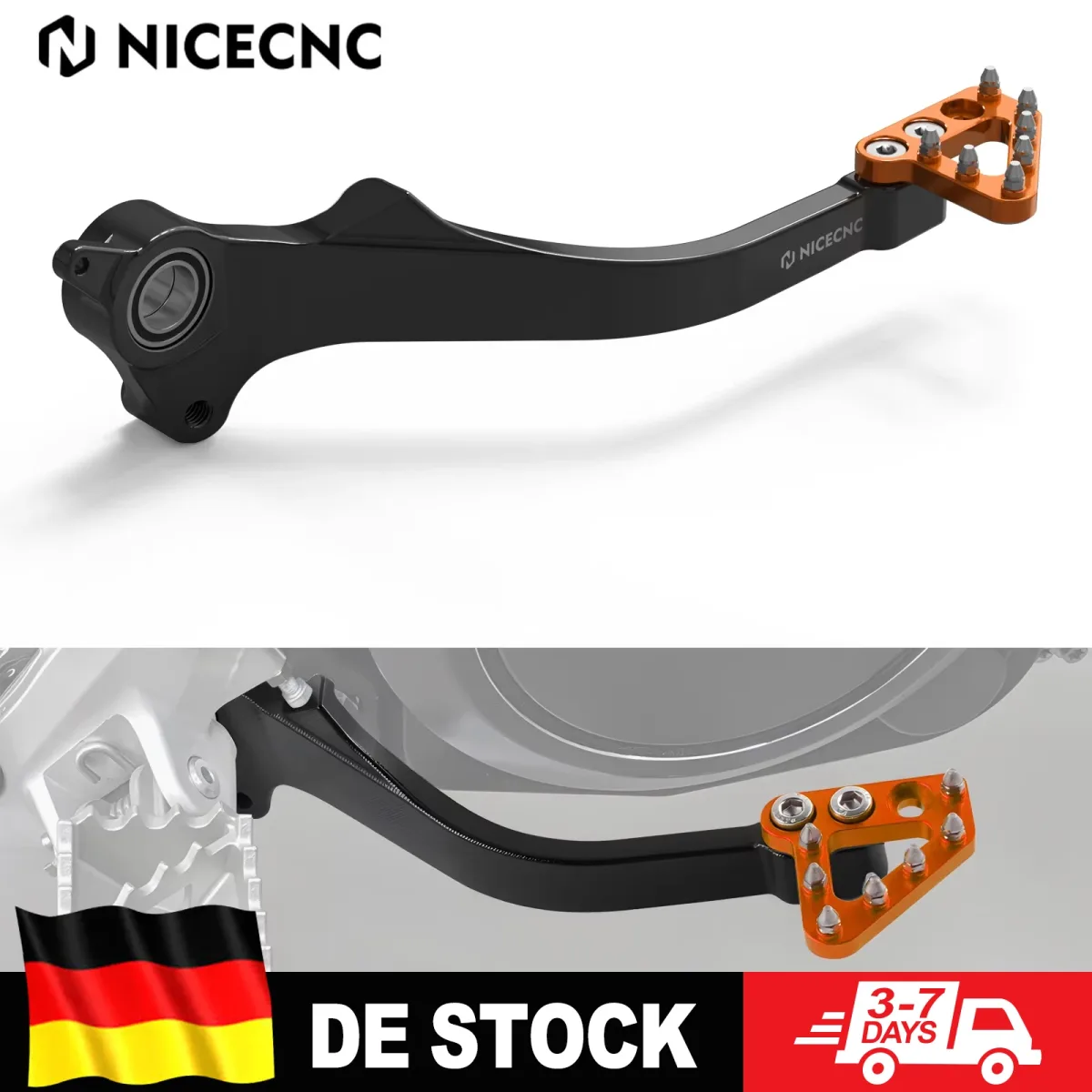 Pédale de frein en aluminium antidérapante