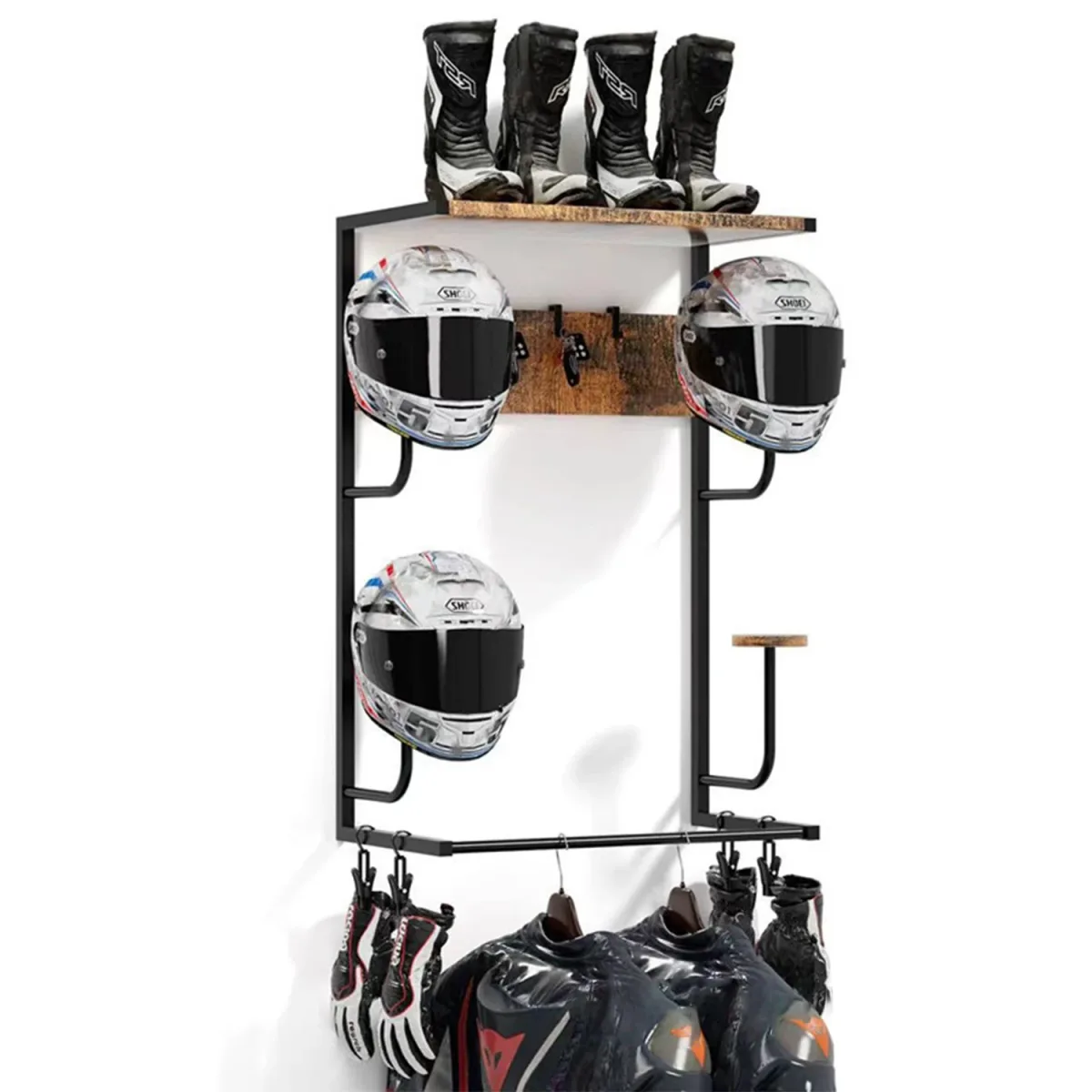 Support mural pour casque avec 4 crochets